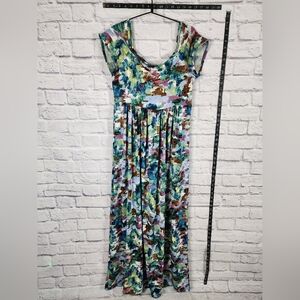 24Seven Vibrant Multicolor Flowy Casual Maxi Dress Size Large NEW